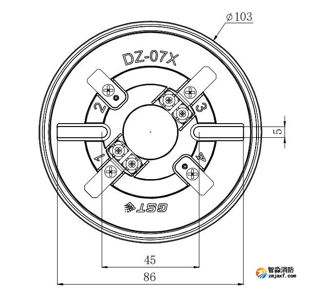 DZ-07X探測器底座外形尺寸